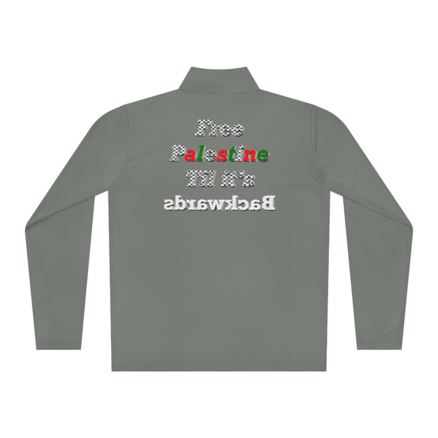 Free Palestine Quarter-Zip - Grey