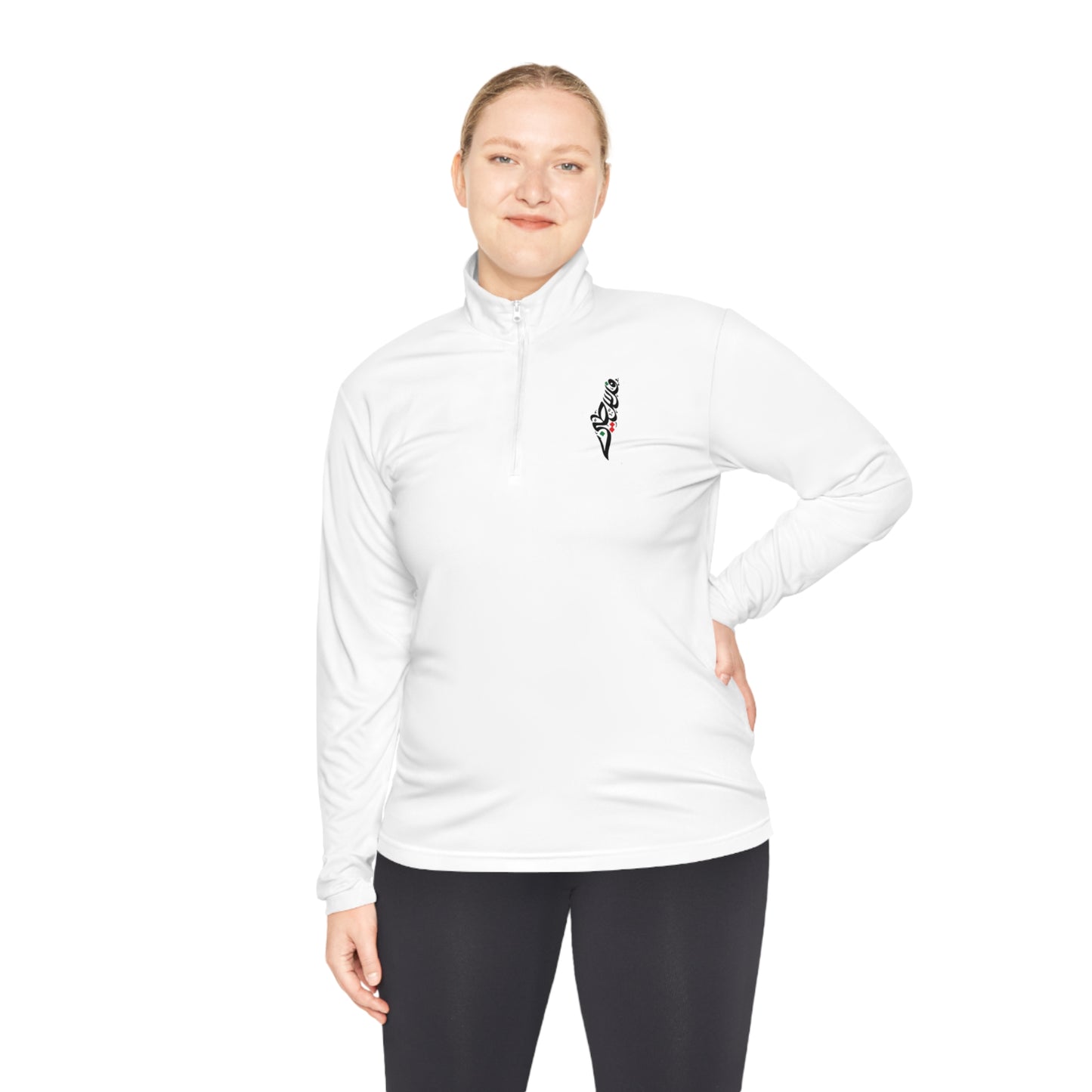 Free Palestine Quarter-Zip - White