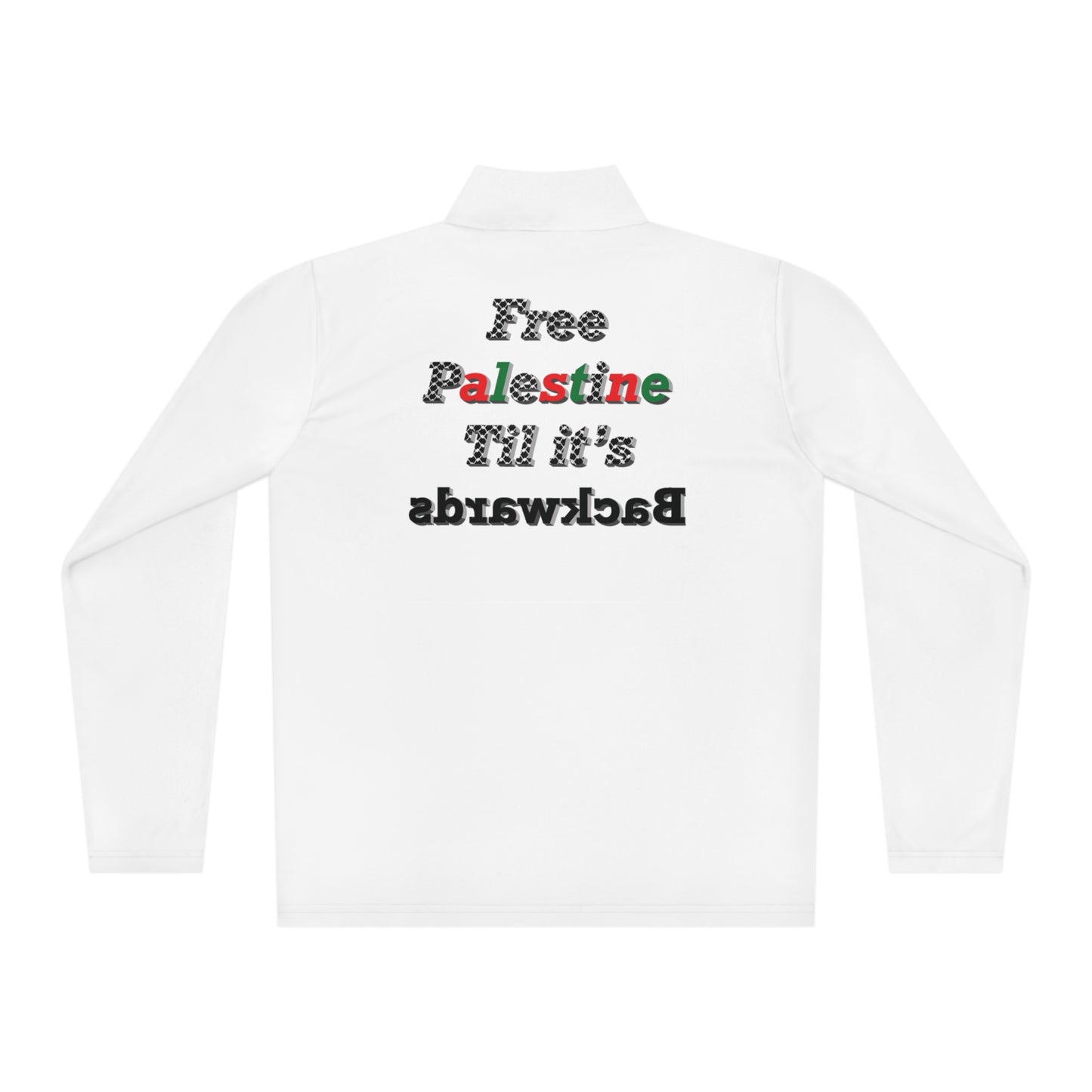 Free Palestine Quarter-Zip - White