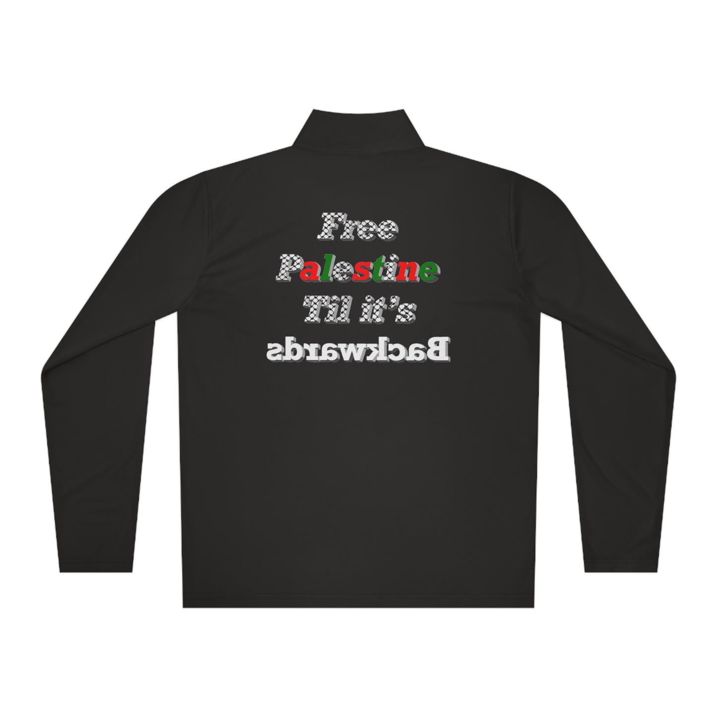 Free Palestine Quarter-Zip - Black