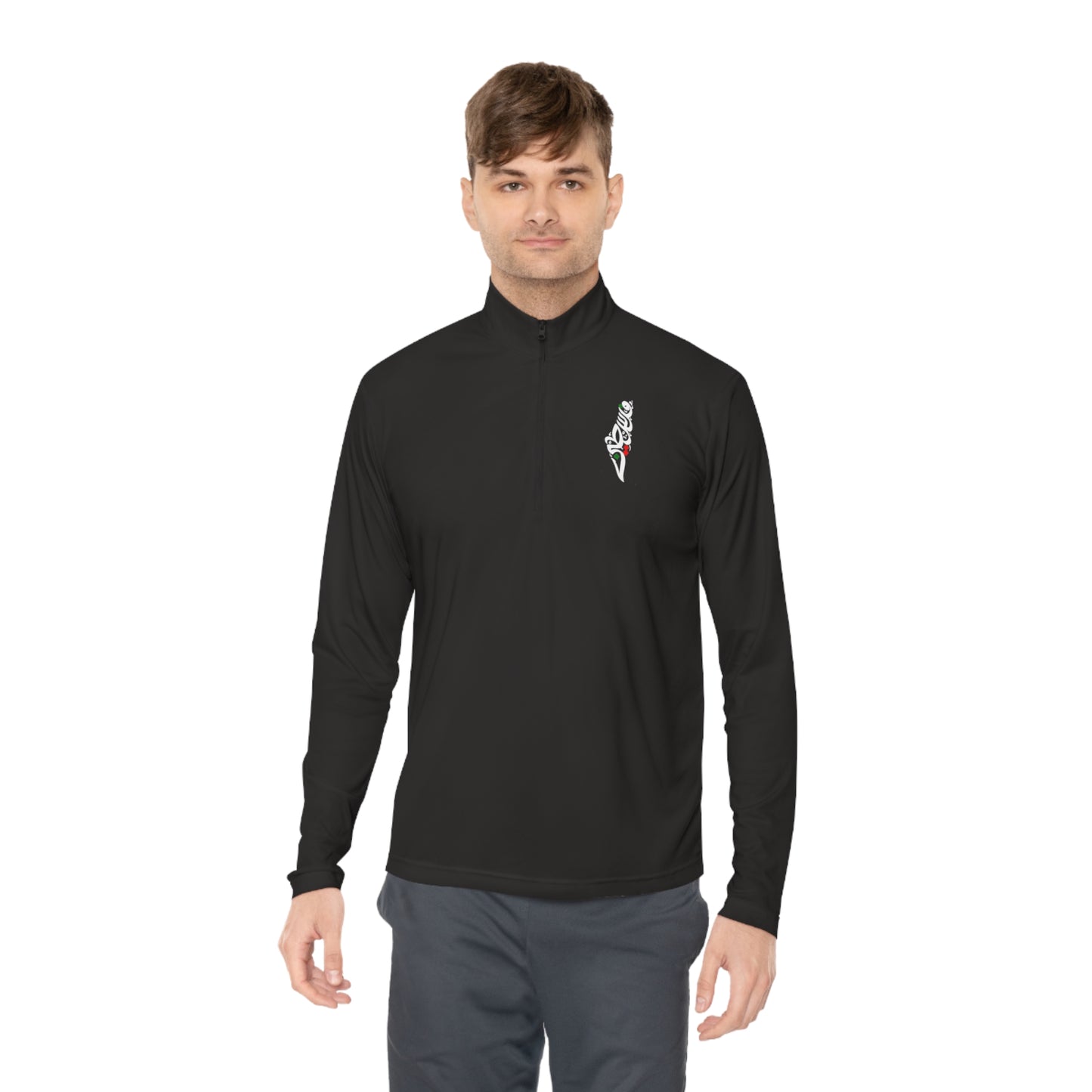 Free Palestine Quarter-Zip - Black